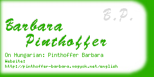 barbara pinthoffer business card